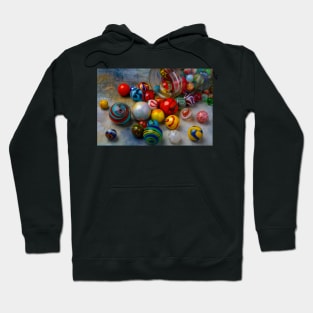 Old Glass Jar With Spilling Marbles Hoodie